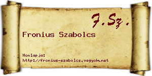 Fronius Szabolcs névjegykártya