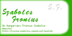 szabolcs fronius business card